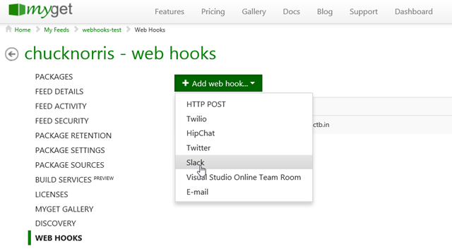 Web hook types