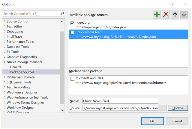 Registering MyGet V3 API NuGet