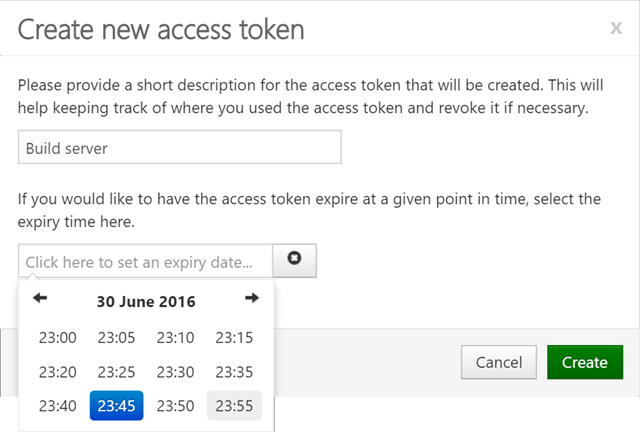 Create MyGet access key for accessing NuGet server