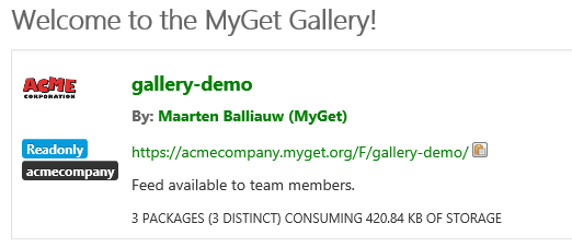 MyGet Gallery